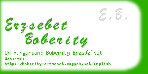 erzsebet boberity business card